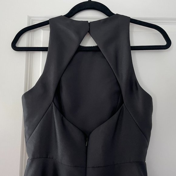 Alfred Sung Sleeveless Open-Back A-Line Bridesmaid Dress in Black - Picture 5 of 9